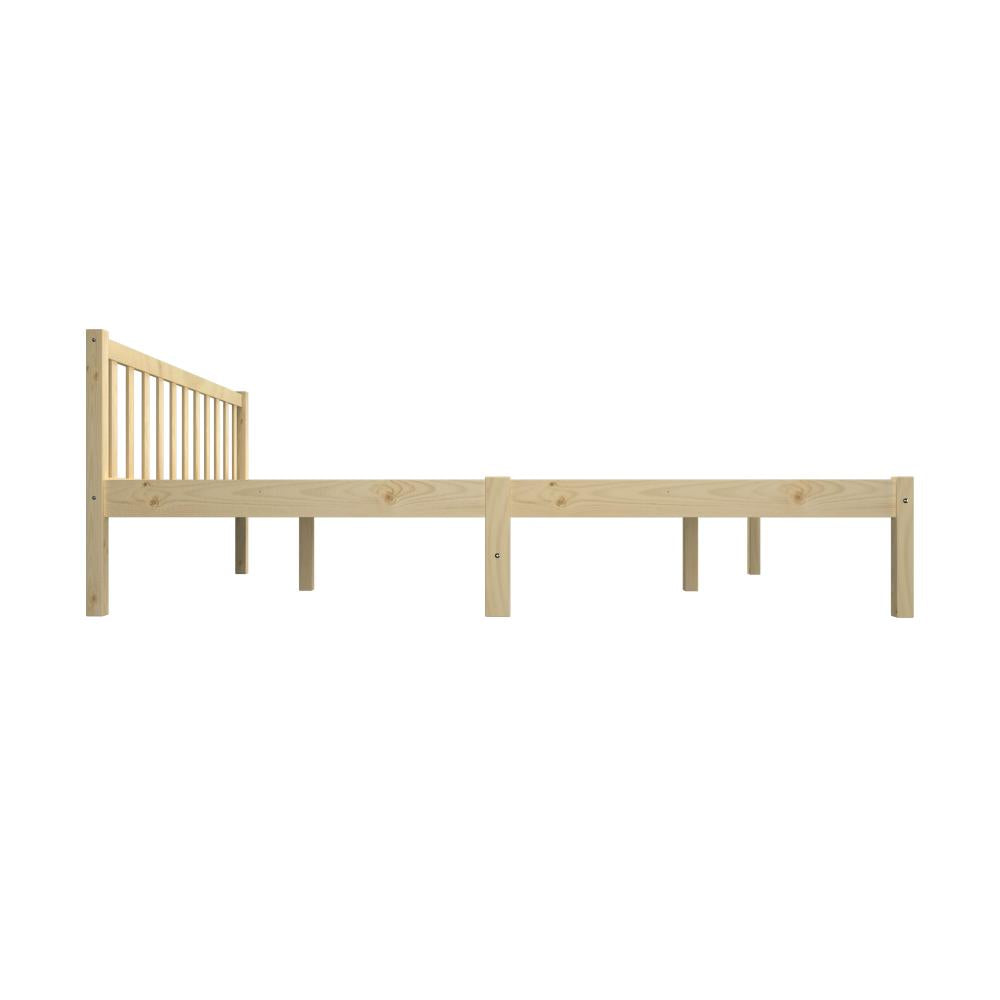 Oikiture Bed Frame King Size Wooden Timber Mattress Base Wood Headboard Bedroom-Wooden Bed Frame-PEROZ Accessories