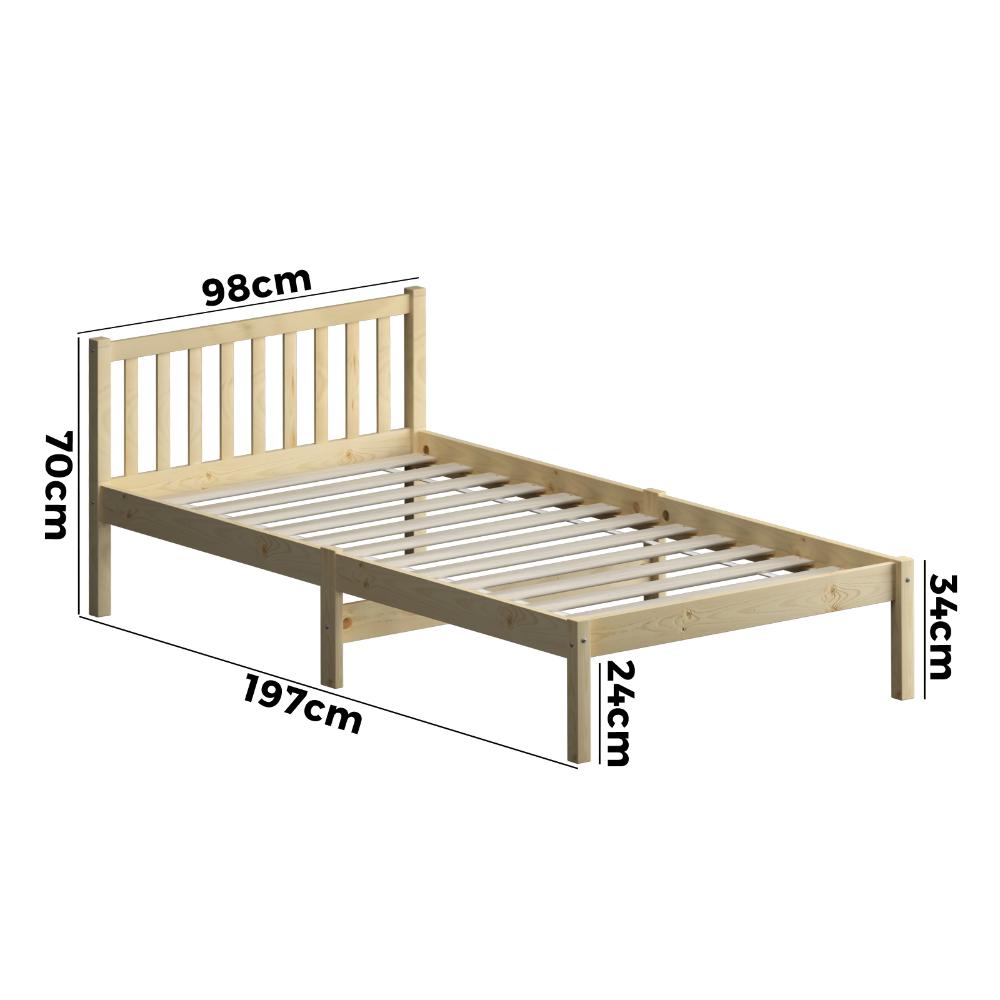 Oikiture Bed Frame Single Size Wooden Kids Bed Timber Mattress Base Platform-Wooden Bed Frame-PEROZ Accessories