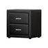 Artiss PVC Leather Bedside Table - Black-Furniture > Bedroom - Peroz Australia - Image - 1