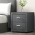 Artiss Fabric Bedside Table - Grey-Furniture > Bedroom - Peroz Australia - Image - 8