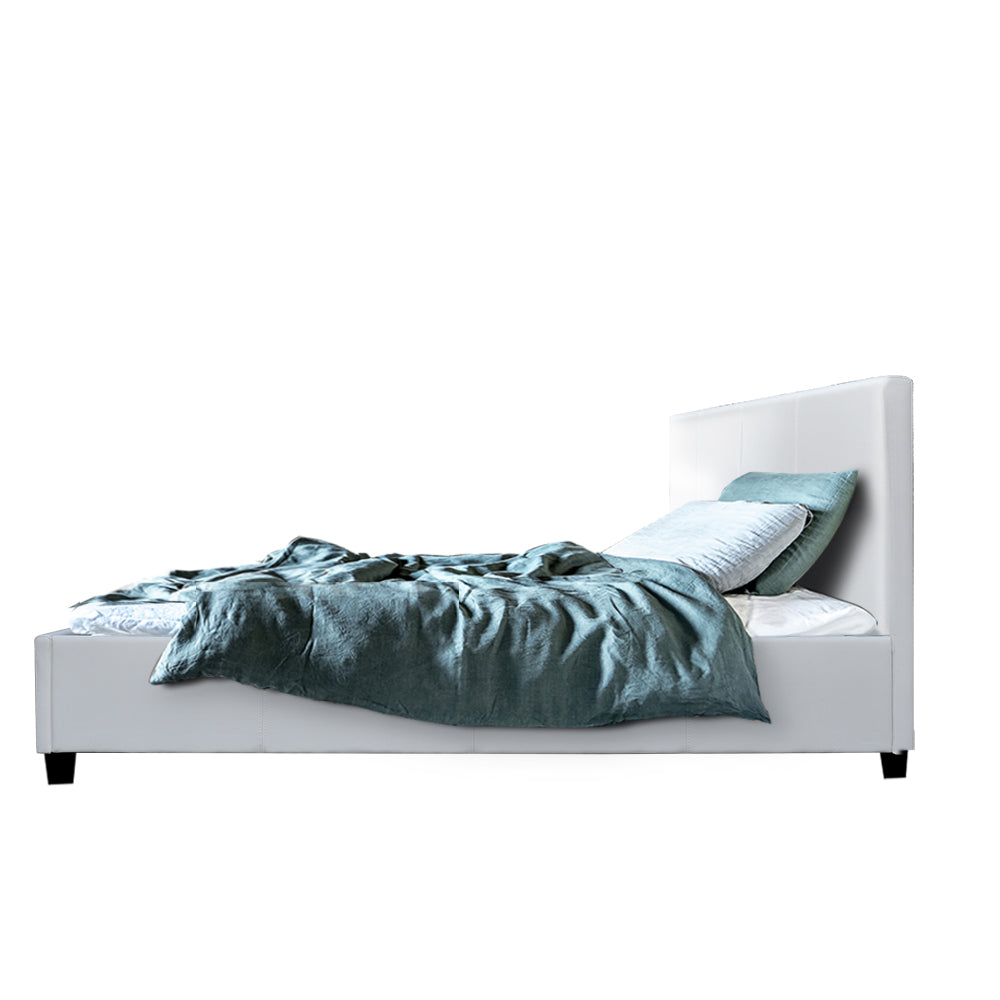 Artiss Neo Bed Frame PU Leather - White King Single-Furniture > Bedroom - Peroz Australia - Image - 5