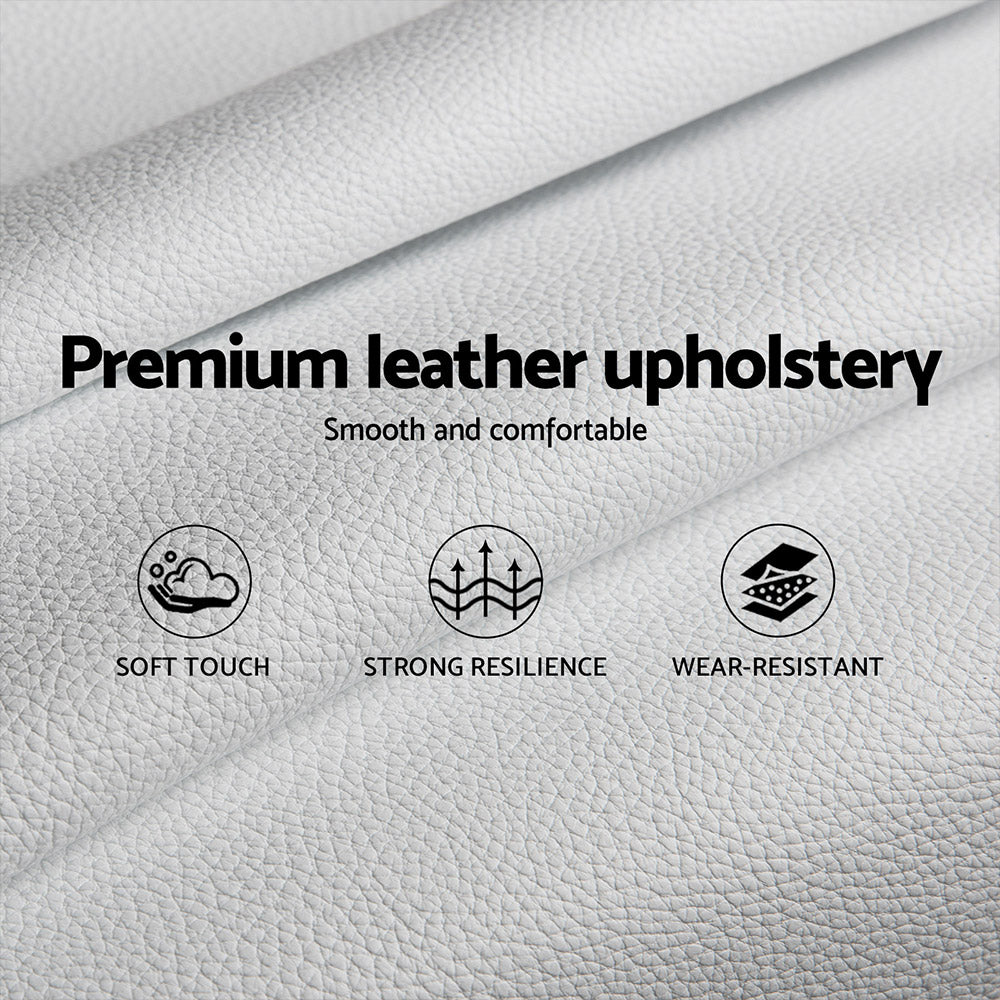 Artiss Neo Bed Frame PU Leather - White King Single-Furniture > Bedroom - Peroz Australia - Image - 8