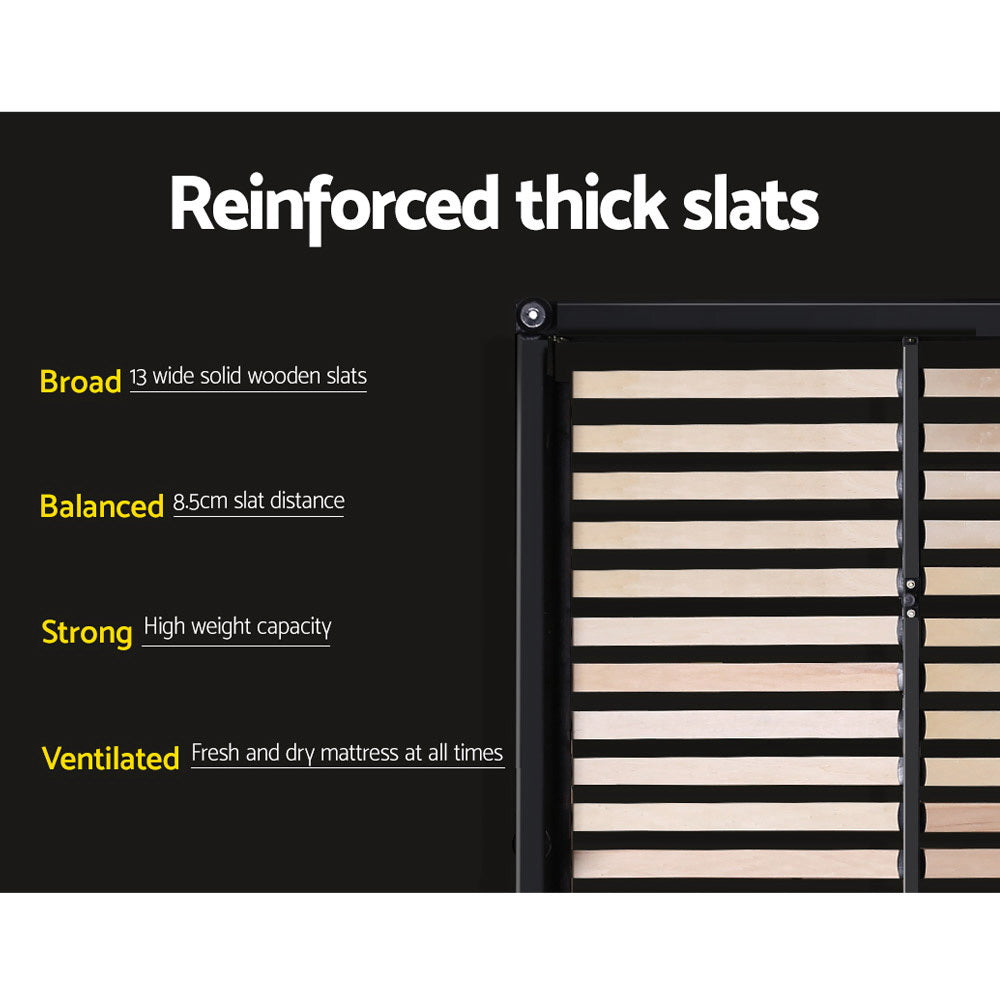 Artiss Bed Frame Queen Size Base With Storage Drawers Charcoal Fabric Mila Collection-Furniture > Bedroom - Peroz Australia - Image - 6