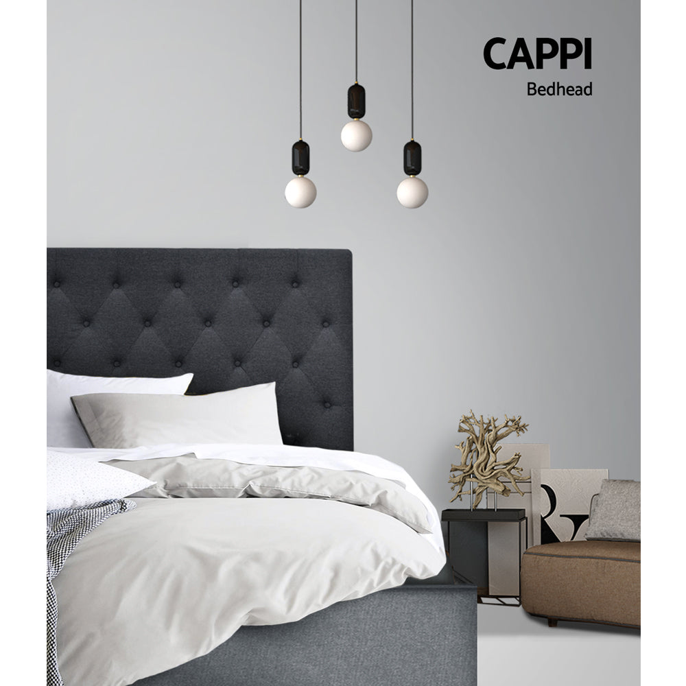 Artiss Bed Head Double Size Fabric - CAPPI Charcoal-Furniture > Bedroom-PEROZ Accessories
