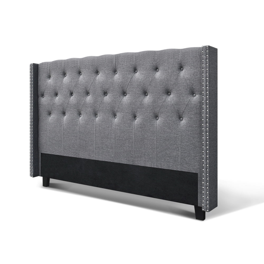Artiss Bed Head Headboard King Size Bedhead Fabric Frame Base Grey LUCA-Furniture > Bedroom - Peroz Australia - Image - 3