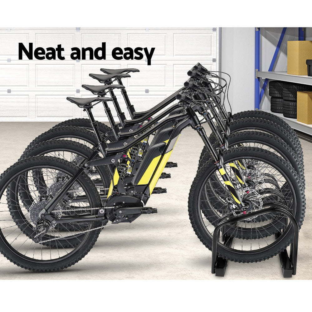 Weisshorn 4 Bike Stand Floor Bicycle Storage Black-Sports & Fitness > Bikes & Accessories-PEROZ Accessories