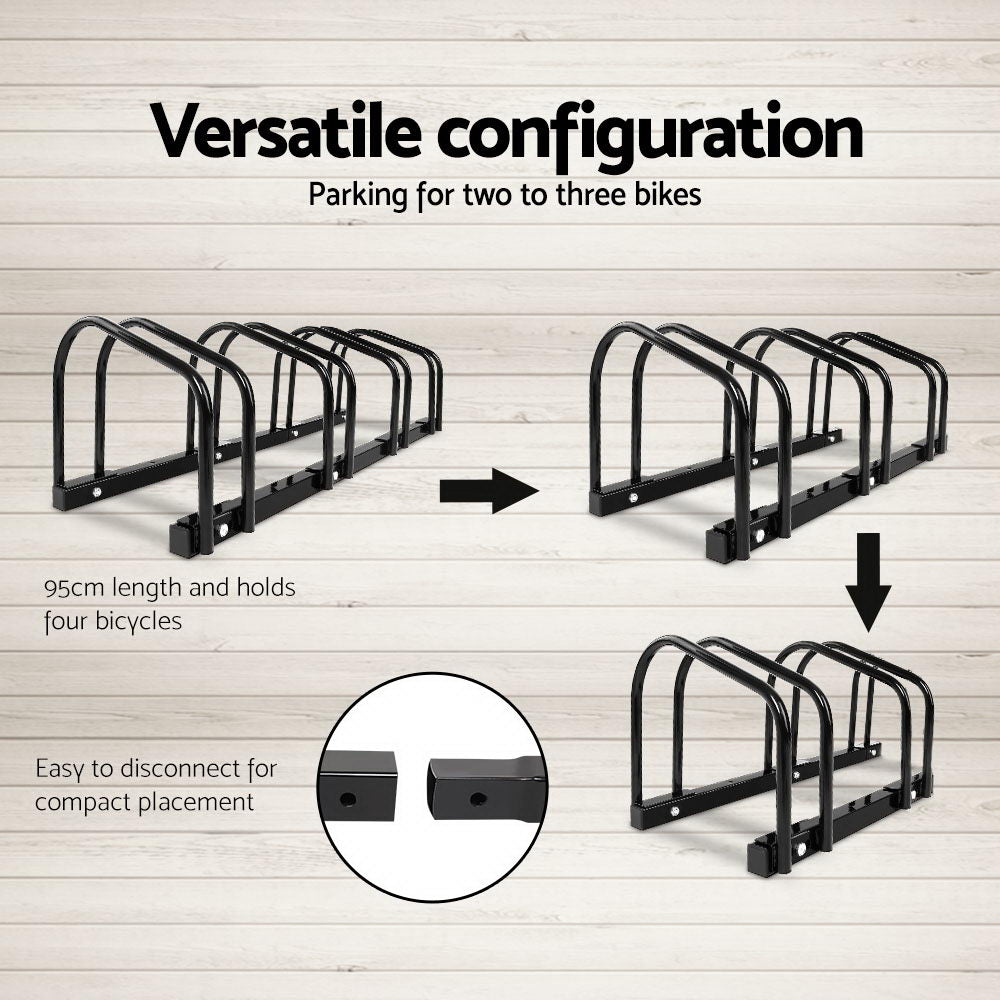 Weisshorn 4 Bike Stand Floor Bicycle Storage Black-Sports & Fitness > Bikes & Accessories-PEROZ Accessories