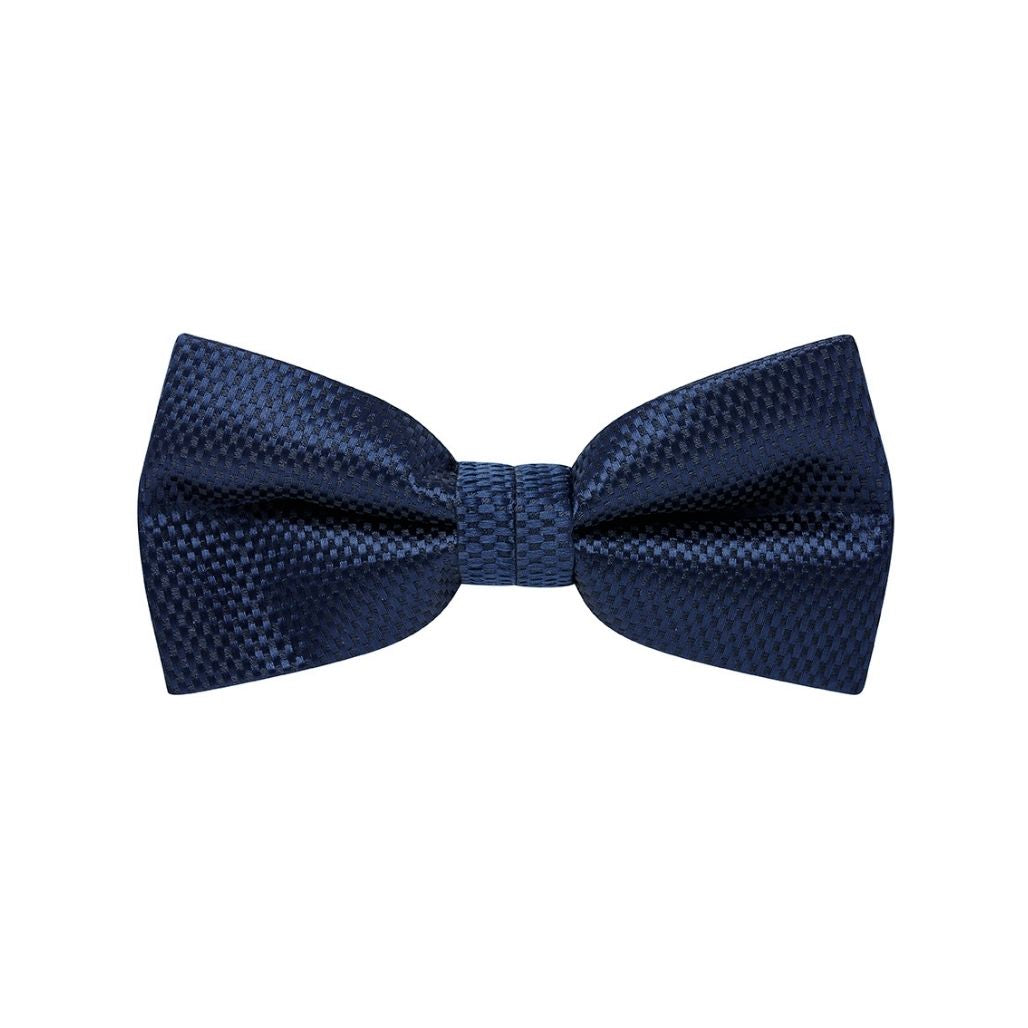 BOW TIE + POCKET SQUARE SET. Carbon. Navy. Supplied with matching pocket square.-Bow Ties-PEROZ Accessories