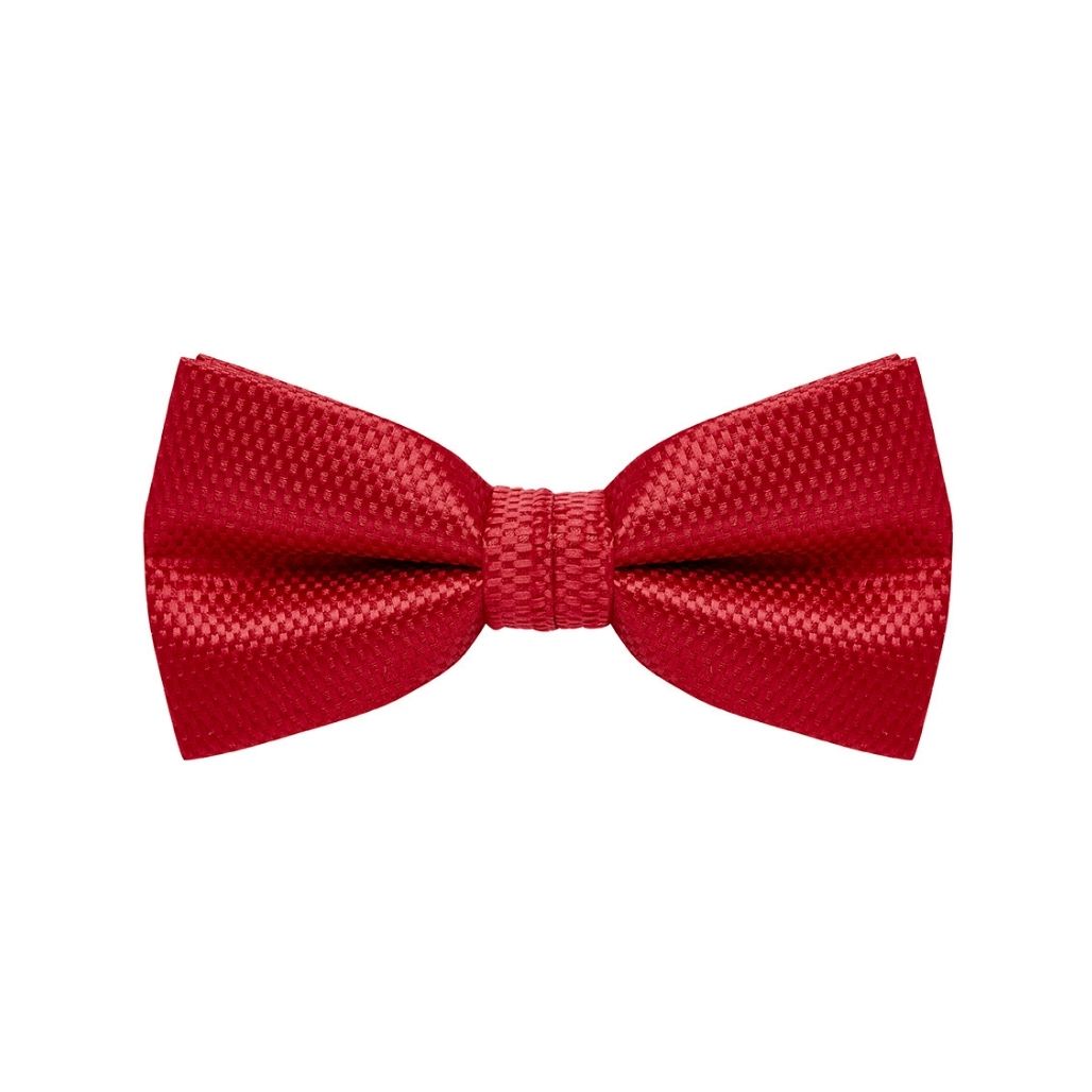 BOW TIE + POCKET SQUARE SET. Carbon. Red. Supplied with matching pocket square.-Bow Ties-PEROZ Accessories