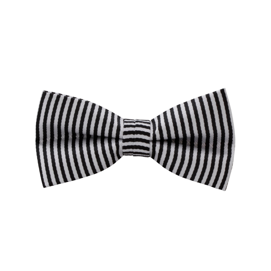 BOW TIE + POCKET SQUARE SET. Nautical. Black. Supplied with matching pocket square.-Bow Ties-PEROZ Accessories