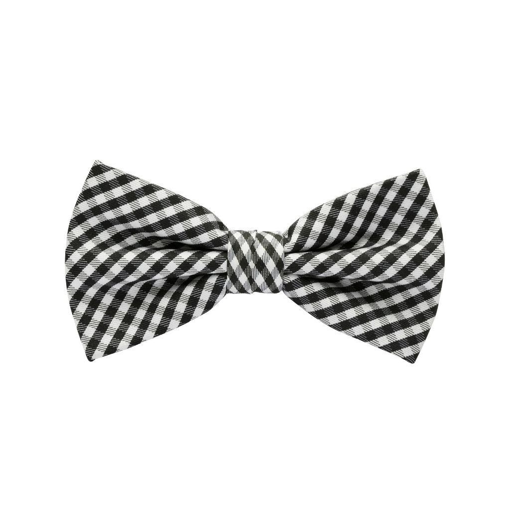 BOW TIE + POCKET SQUARE SET. Vintage. Check. Supplied with matching pocket square.-Bow Ties-PEROZ Accessories
