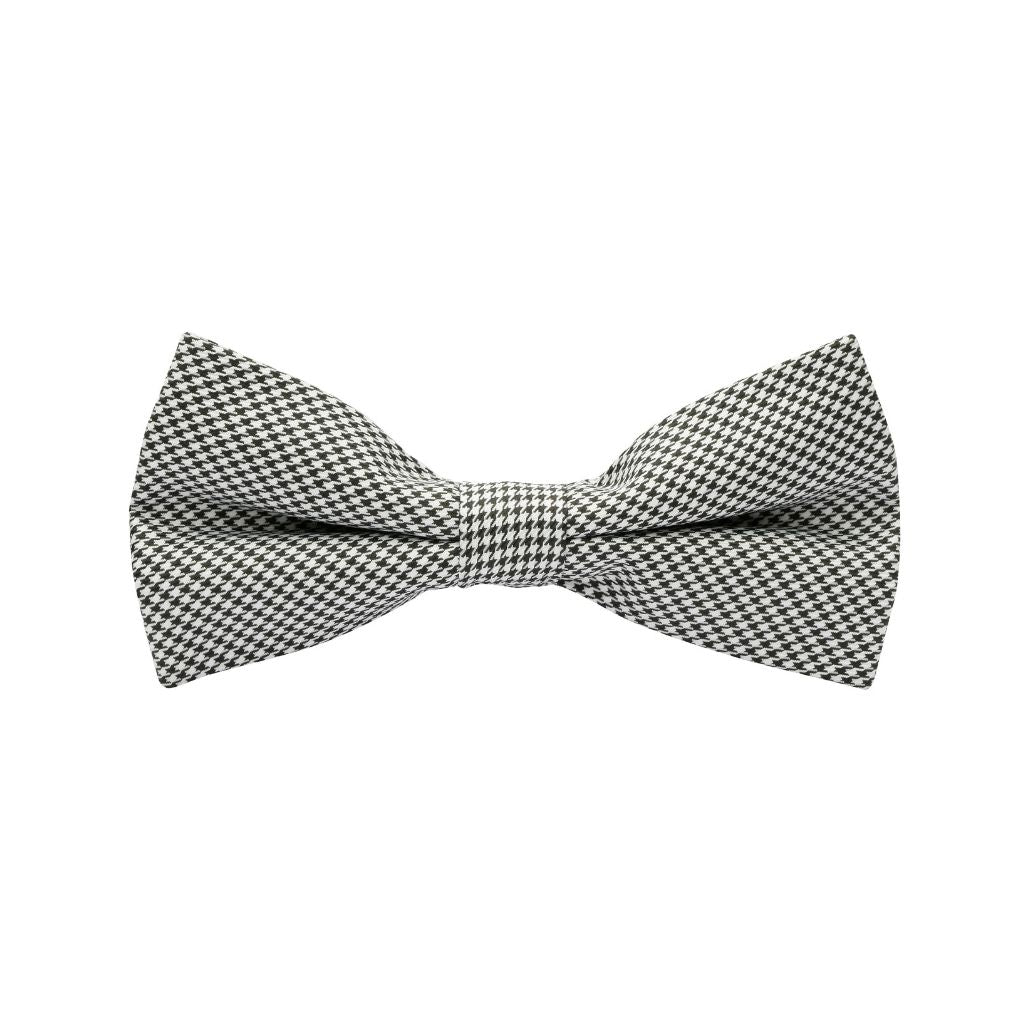 BOW TIE + POCKET SQUARE SET. Vintage. Dogtooth. Supplied with matching pocket square.-Bow Ties-PEROZ Accessories