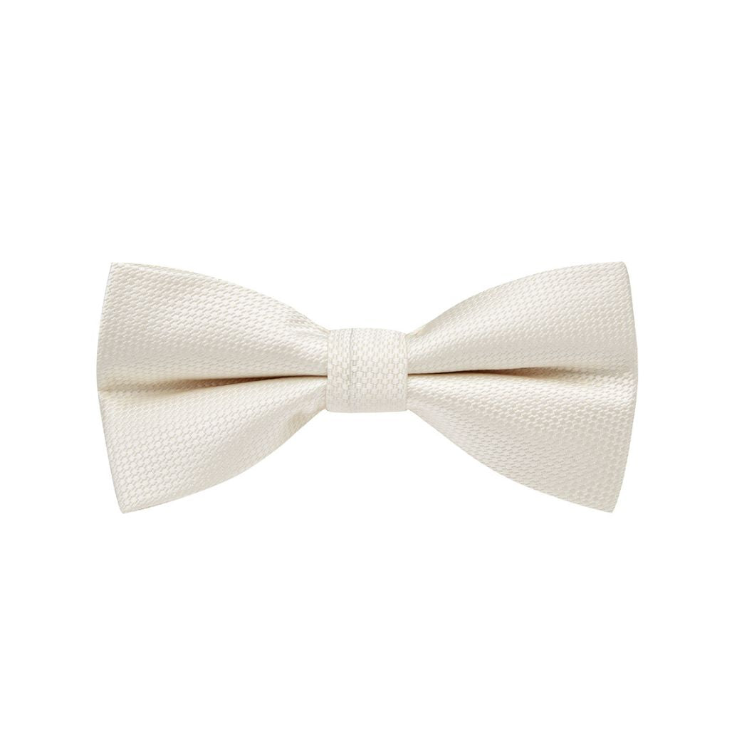BOW TIE + POCKET SQUARE SET. Wedding. Ivory. Supplied with matching pocket square.-Bow Ties-PEROZ Accessories