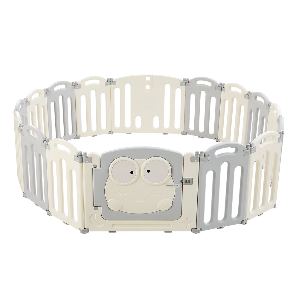Keezi Baby Playpen 16 Panels Foldable Toddler Fence Safety Play Activity Centre-Baby & Kids > Nursing-PEROZ Accessories