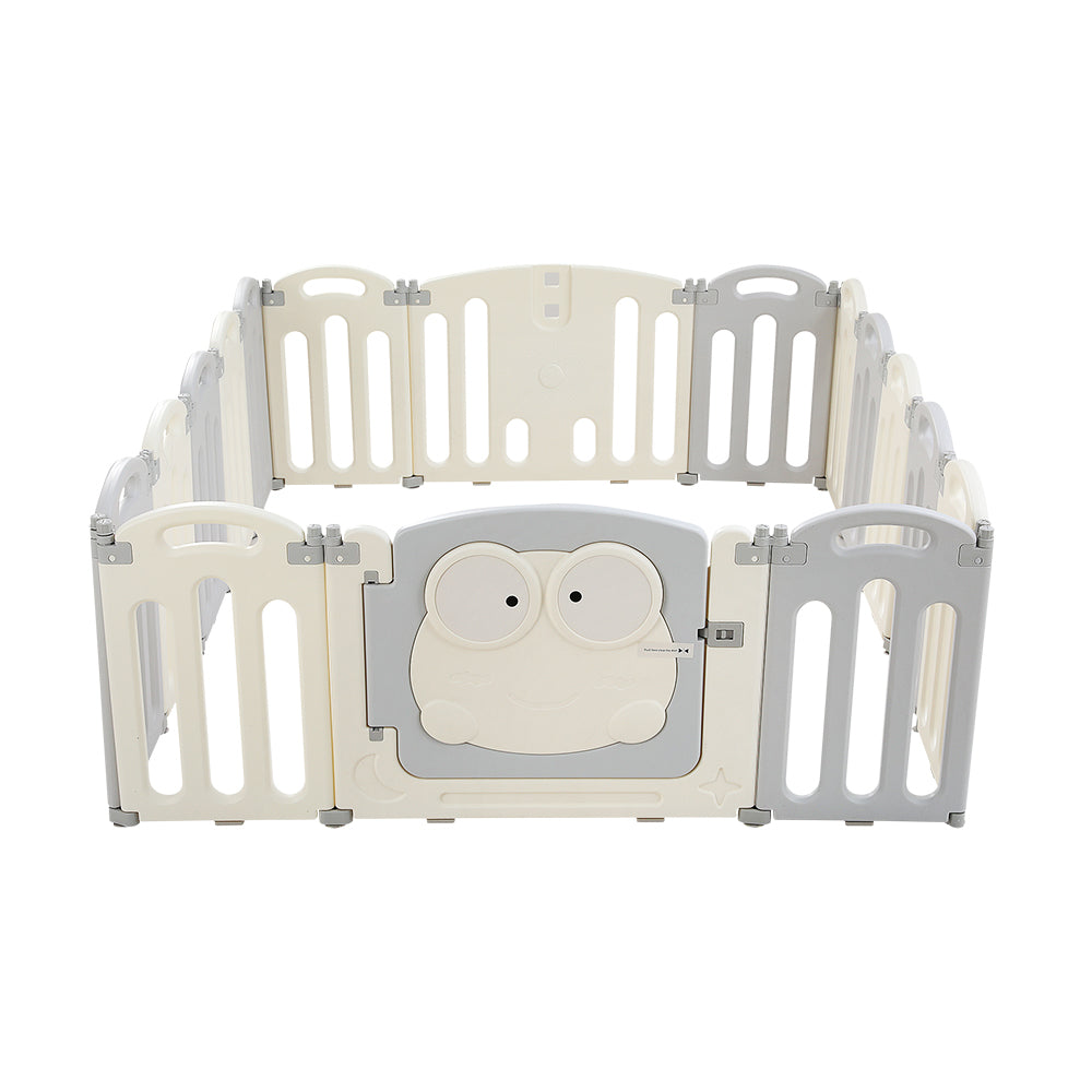 Keezi Baby Playpen 16 Panels Foldable Toddler Fence Safety Play Activity Centre-Baby & Kids > Nursing-PEROZ Accessories
