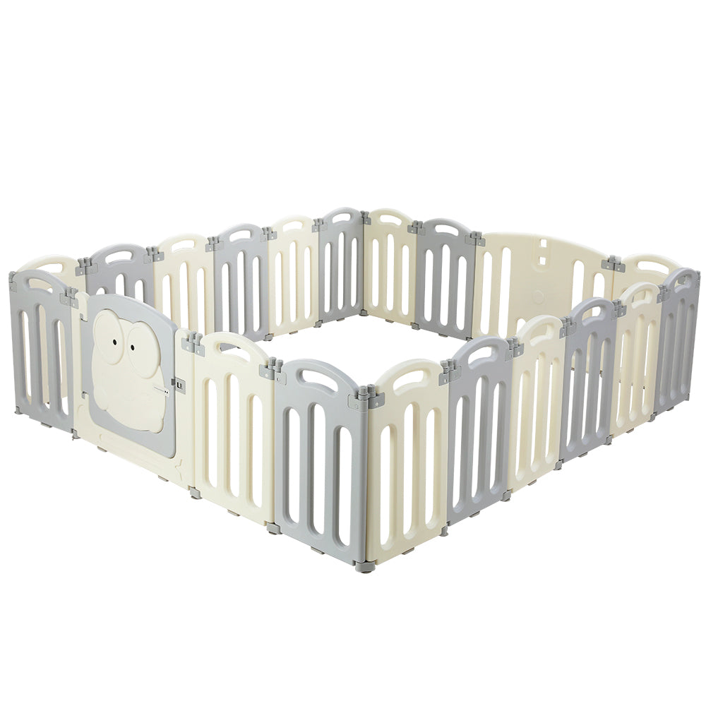 Keezi Baby Playpen 20 Panels Foldable Toddler Fence Safety Play Activity Centre-Baby & Kids > Nursing-PEROZ Accessories