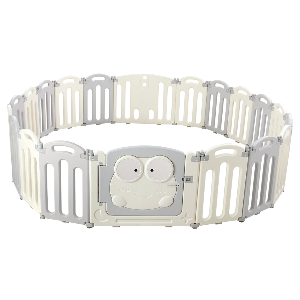 Keezi Baby Playpen 20 Panels Foldable Toddler Fence Safety Play Activity Centre-Baby & Kids > Nursing-PEROZ Accessories