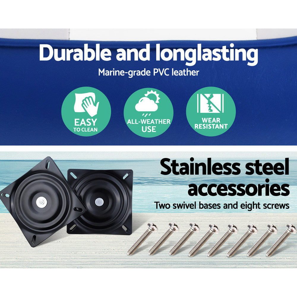 Seamanship 2X Folding Boat Seats Seat Marine Seating Set All Weather Swivels-Outdoor > Boating-PEROZ Accessories