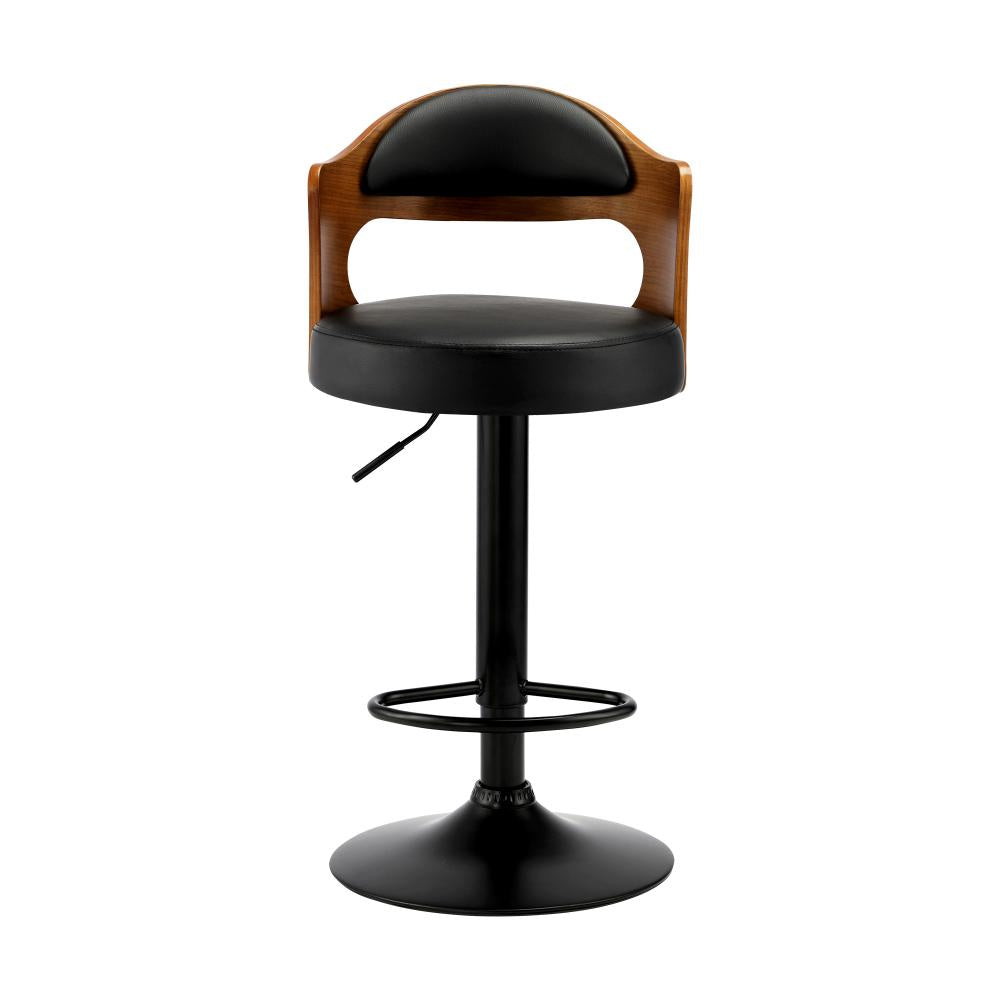 Oikiture Bar Stools Kitchen Swivel Barstool Chair Gas Lift Metal Leather x2-Bar Stool-PEROZ Accessories