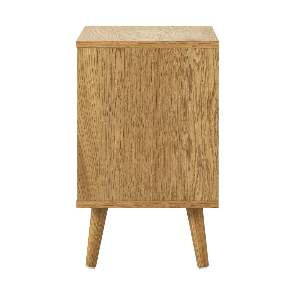 Oikiture Bedside Tables 2 Drawers Side Table Nightstand Storage Cabinet Wood-Bedside Table-PEROZ Accessories