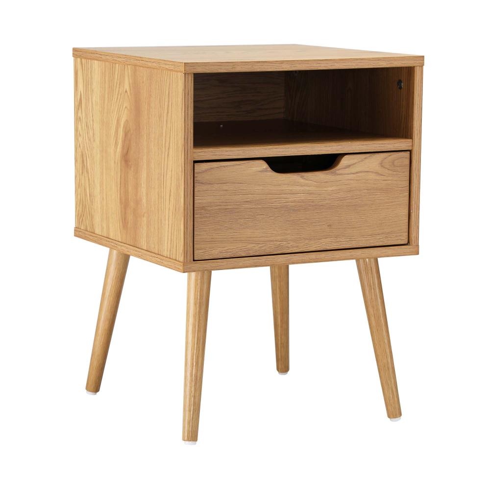 Oikiture Bedside Table Drawers Side Tables Nightstand Bedroom Cabinet Wood-Bedside Table-PEROZ Accessories