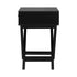 Oikiture Bedside Table with Wooden Frame and Cross Base Side Table Nightstand Black