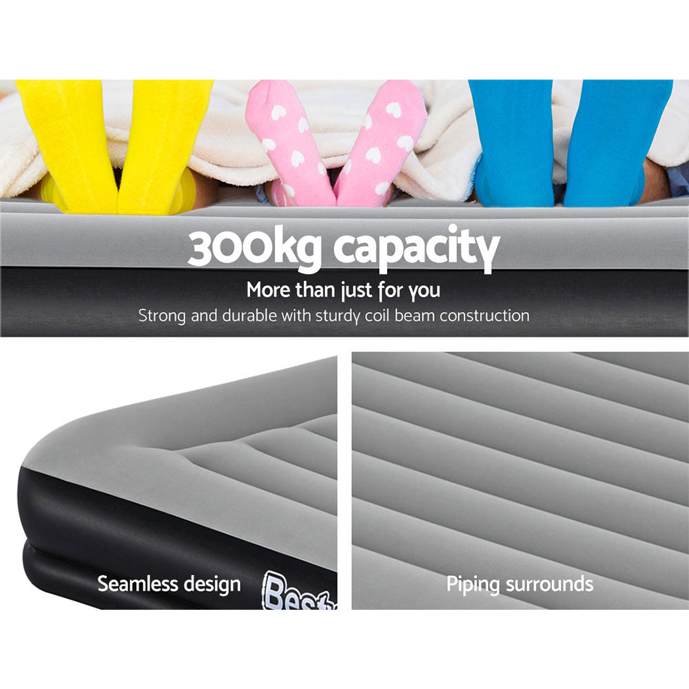 Bestway Air Bed Beds Mattress Premium Inflatable Built-in Pump Queen Size-Home & Garden > Inflatable Mattress-PEROZ Accessories