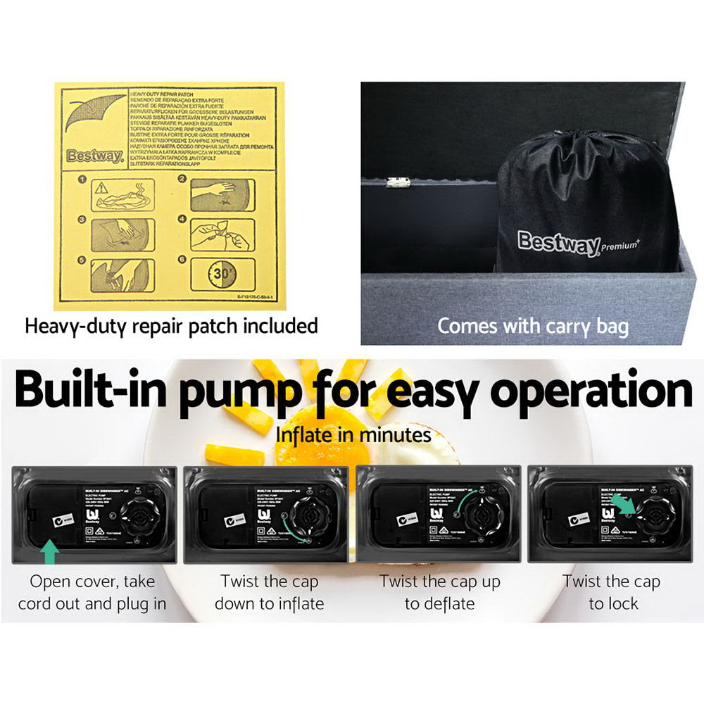 Bestway Air Bed Inflatable Mattress Queen-Home & Garden > Inflatable Mattress-PEROZ Accessories