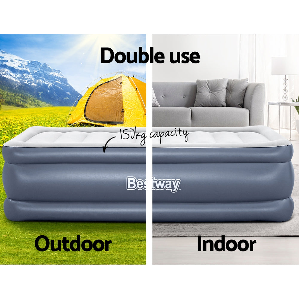 Bestway Mattress Air Bed Single Size 51CM Inflatable Camping Beds Home Outdoor-Home & Garden > Inflatable Mattress-PEROZ Accessories