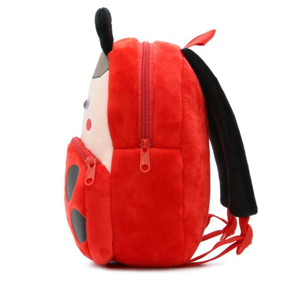 Anykidz 3D Red Ladybug Kids School Backpack Cute Cartoon Animal Style Children Toddler Plush Bag Perfect Accessories For Boys and Girls-Backpacks-PEROZ Accessories