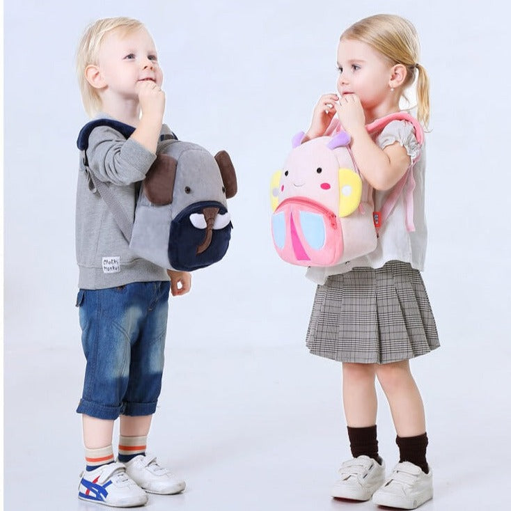 Anykidz 3D Pink Butterfly Kids School Backpack Cute Cartoon Animal Style Children Toddler Plush Bag Perfect Accessories For Baby Girls and Boys-Backpacks-PEROZ Accessories