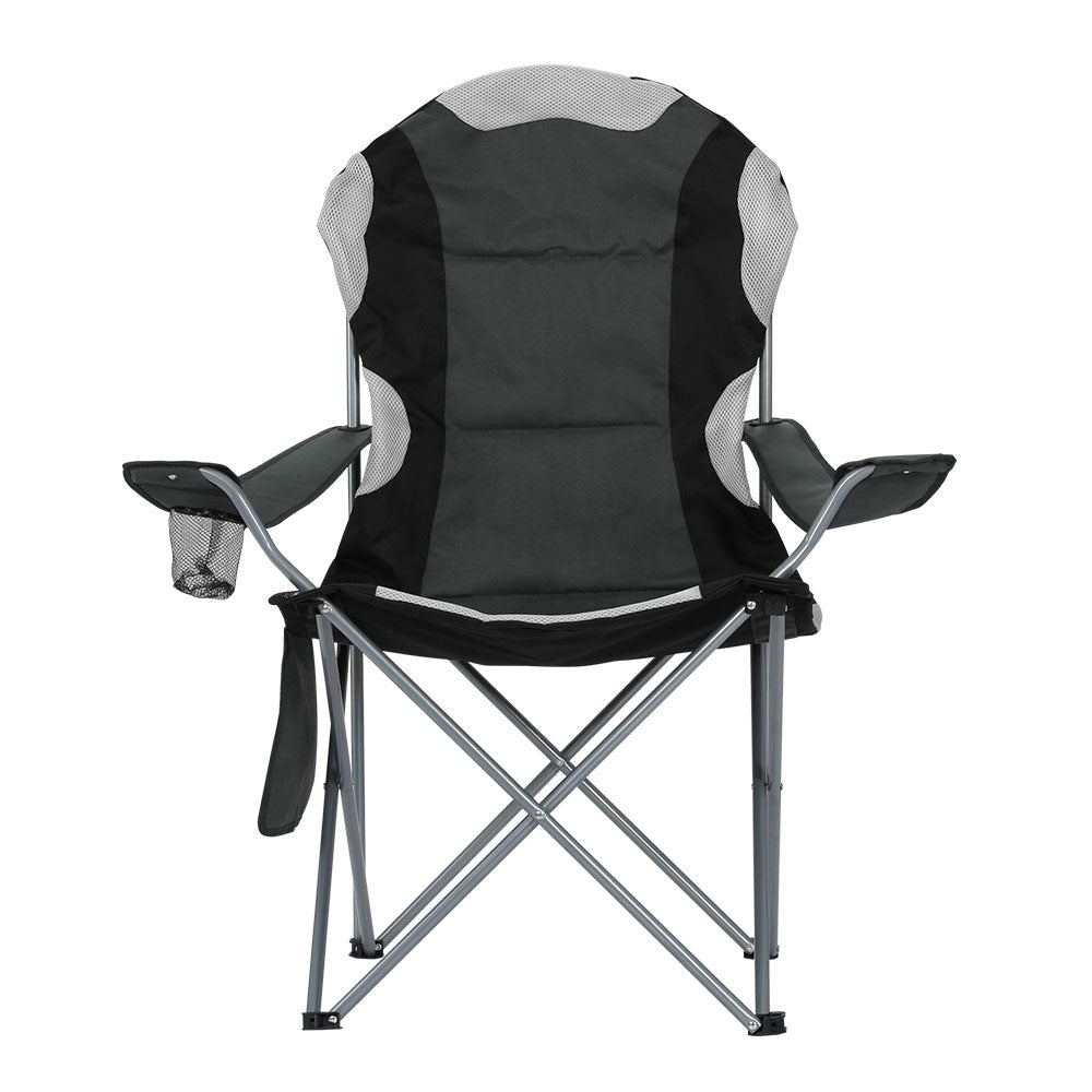 Weisshorn 2X Folding Camping Chairs Arm Chair Portable Outdoor Beach Fishing BBQ-Outdoor > Camping-PEROZ Accessories