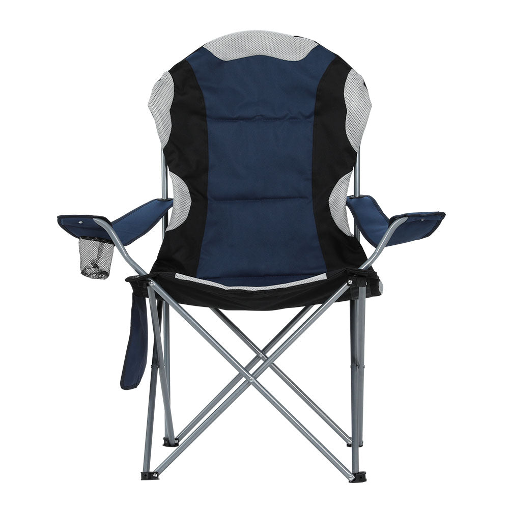 Weisshorn 2X Camping Chairs Folding Arm Chair Portable Camping Garden Fishing-Outdoor > Camping-PEROZ Accessories