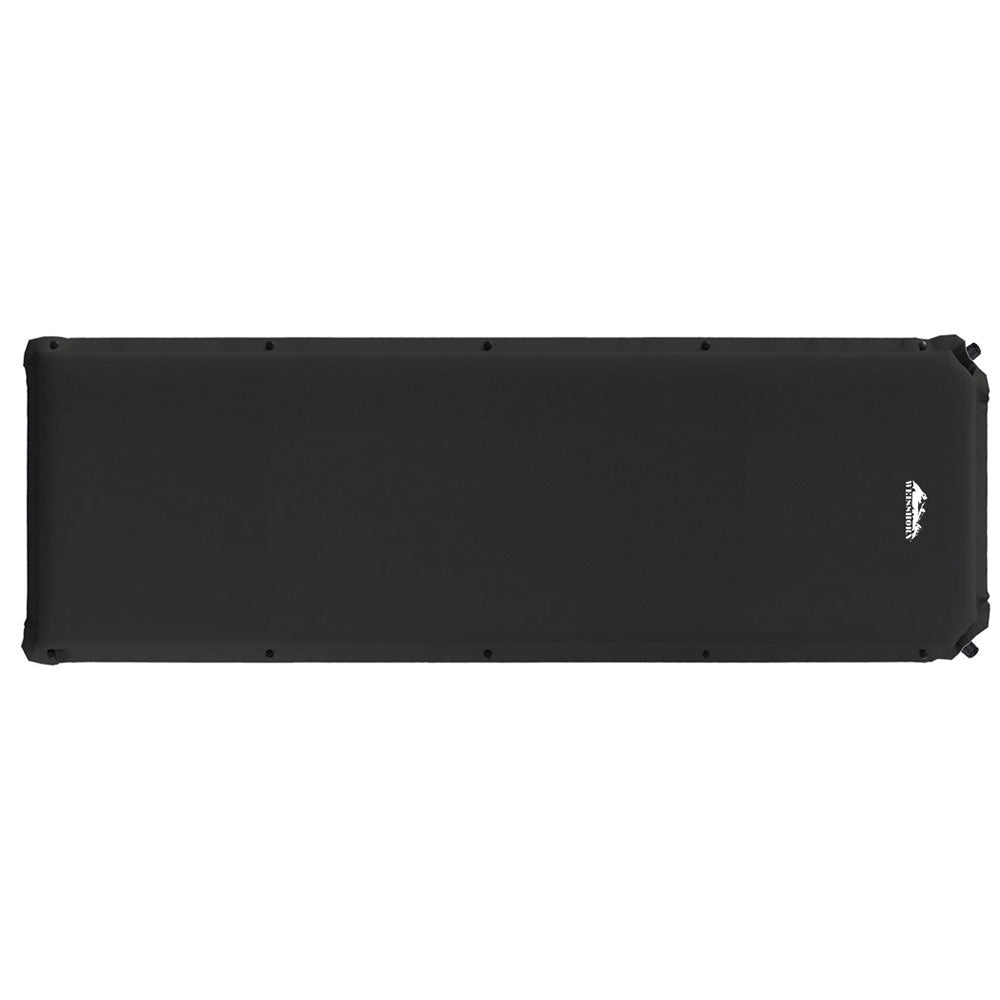 Weisshorn Self Inflating Mattress 9.5CM Camping Sleeping Air Bed Single Black-Outdoor > Camping-PEROZ Accessories