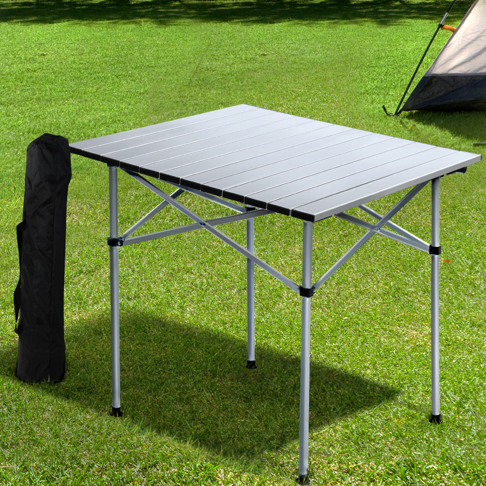 Weisshorn Camping Table Roll Up Aluminum Portable Desk Picnic 70CM-Outdoor > Camping-PEROZ Accessories