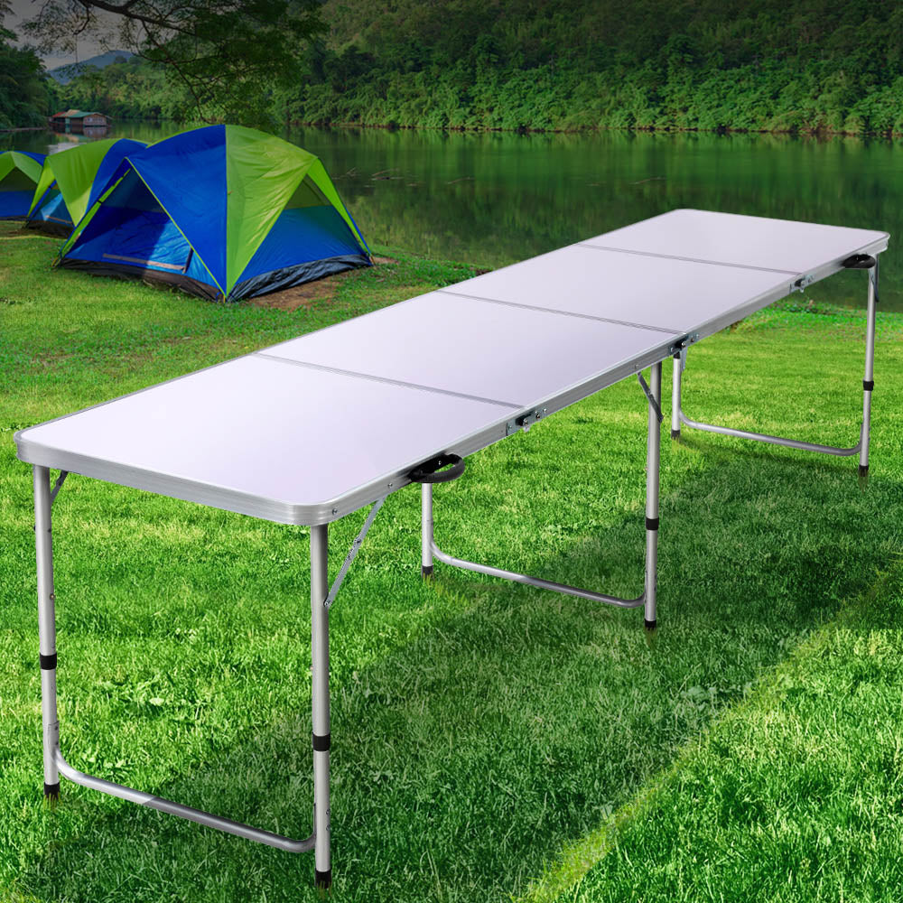 Weisshorn Camping Table Folding Aluminum Portable BBQ Outdoor 240CM-Outdoor > Camping-PEROZ Accessories