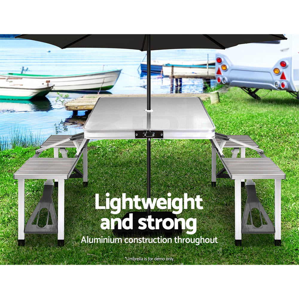 Weisshorn Camping Table Folding Aluminum Portable Outdoor Picnic 85CM-Outdoor > Camping-PEROZ Accessories