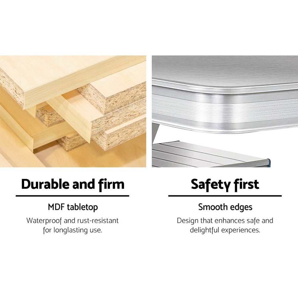 Weisshorn Camping Table Folding Aluminum Portable Outdoor Picnic 85CM-Outdoor > Camping-PEROZ Accessories