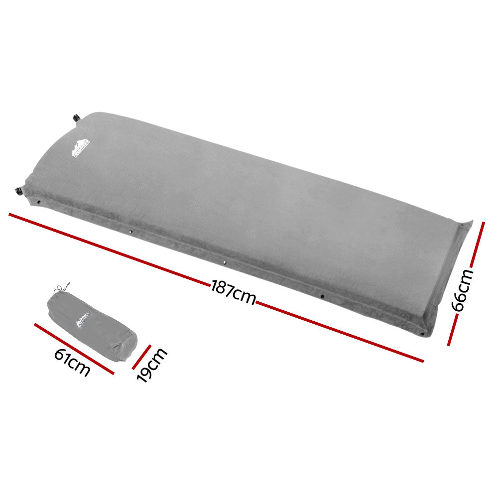 Weisshorn Single Size Self Inflating Matress - Grey-Outdoor > Camping-PEROZ Accessories