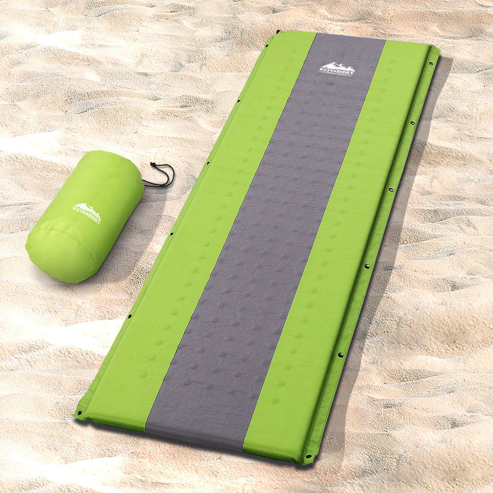 Weisshorn Self Inflating Mattress Camping Sleeping Mat Air Bed Pad Single Green-Outdoor > Camping-PEROZ Accessories