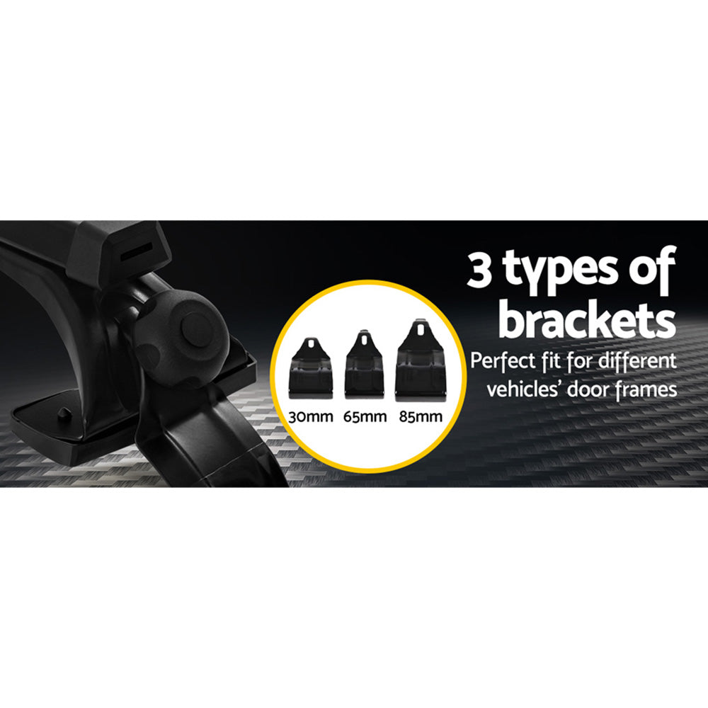 Universal Car Roof Racks Pod Aluminium Cross Bars Brackets 145cm Black-Auto Accessories > Auto Accessories Others-PEROZ Accessories