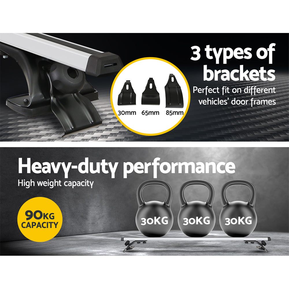 Universal Car Roof Racks Pod Aluminium Cross Bars Brackets 145cm Silver-Auto Accessories > Cross Bar-PEROZ Accessories