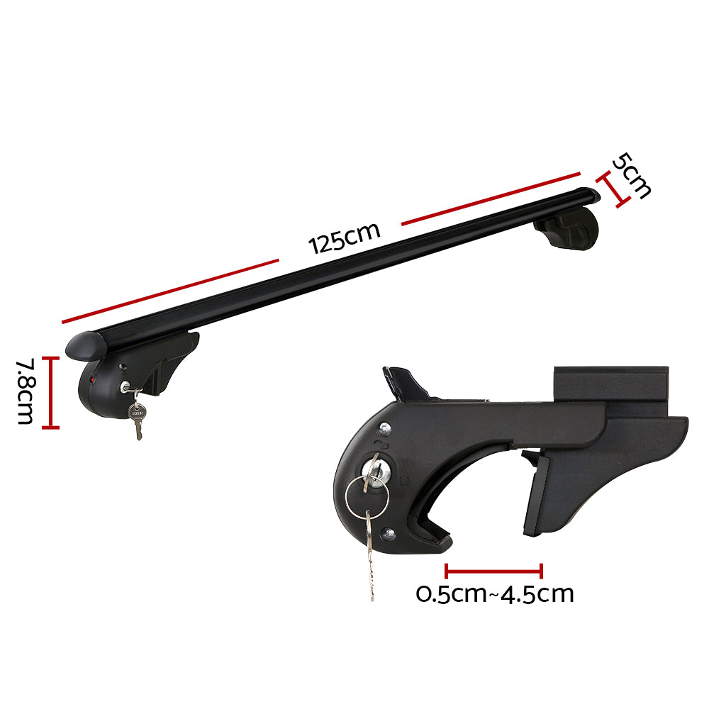 Universal Car Roof Racks Pod Aluminium Cross Bars Adjustable 108cm Black-Auto Accessories > Cross Bar-PEROZ Accessories
