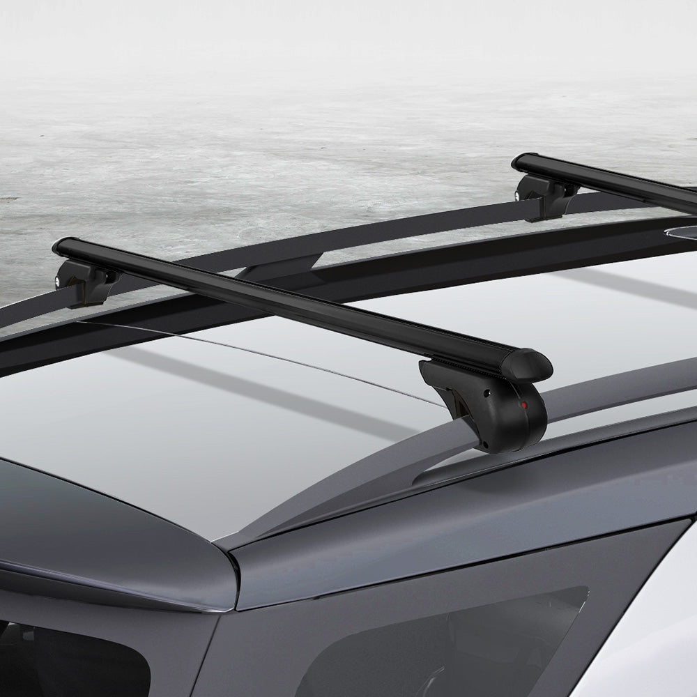 Universal Car Roof Racks Pod Aluminium Cross Bars Adjustable 108cm Black-Auto Accessories > Cross Bar-PEROZ Accessories