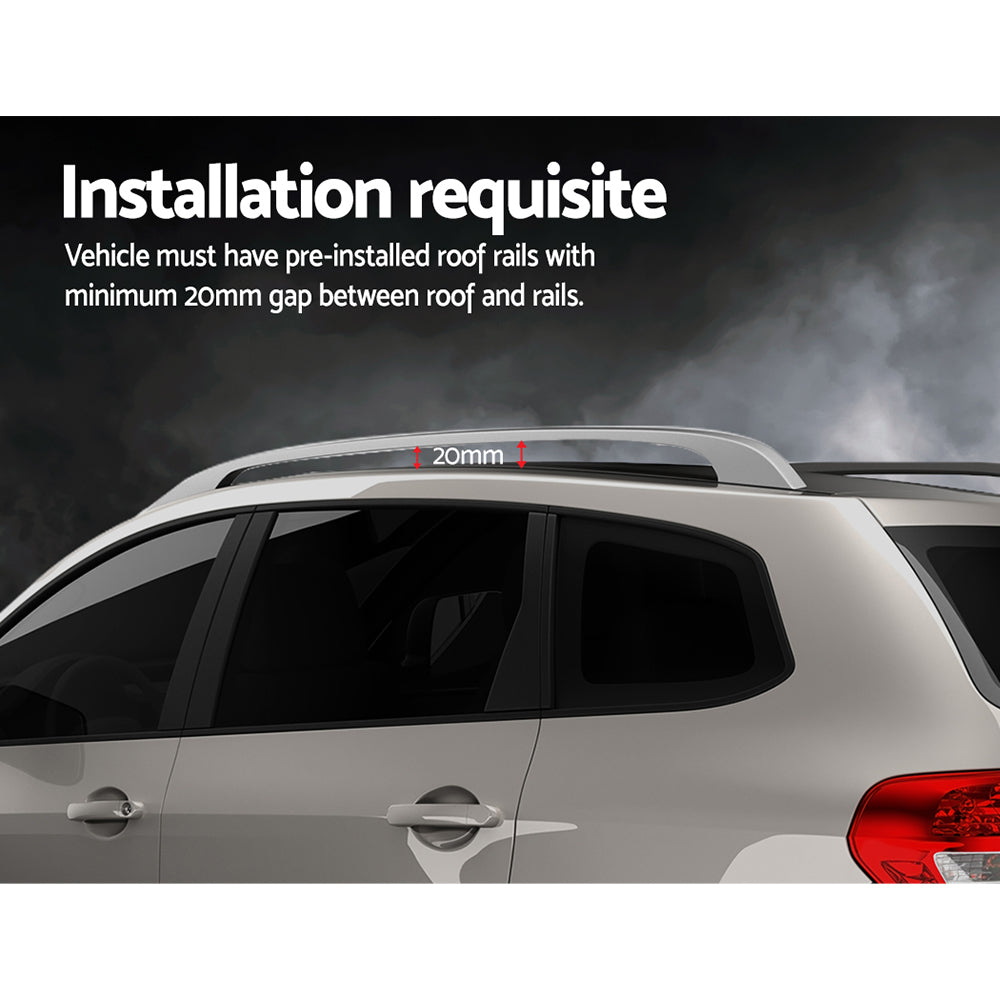 Universal Car Roof Rack Cross Bars Aluminium Adjustable 111cm Silver Upgraded-Auto Accessories > Cross Bar-PEROZ Accessories
