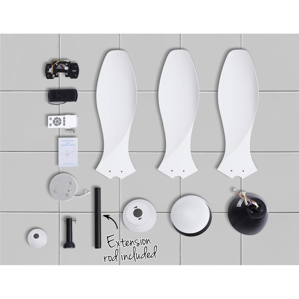 Devanti Ceiling Fan Light Remote Control Ceiling Fans White 48&