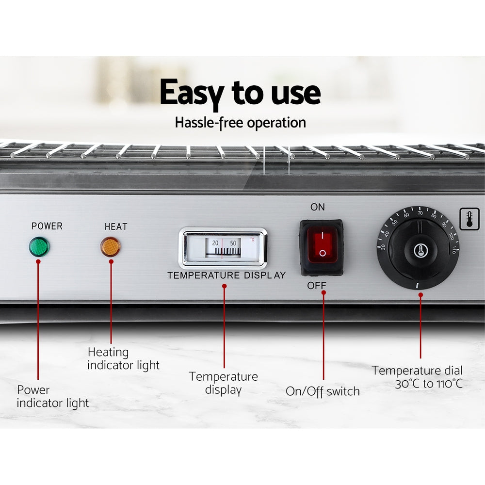 Devanti Commercial Food Warmer Pie Hot Display Showcase Cabinet Stainless Steel-Appliances > Kitchen Appliances-PEROZ Accessories