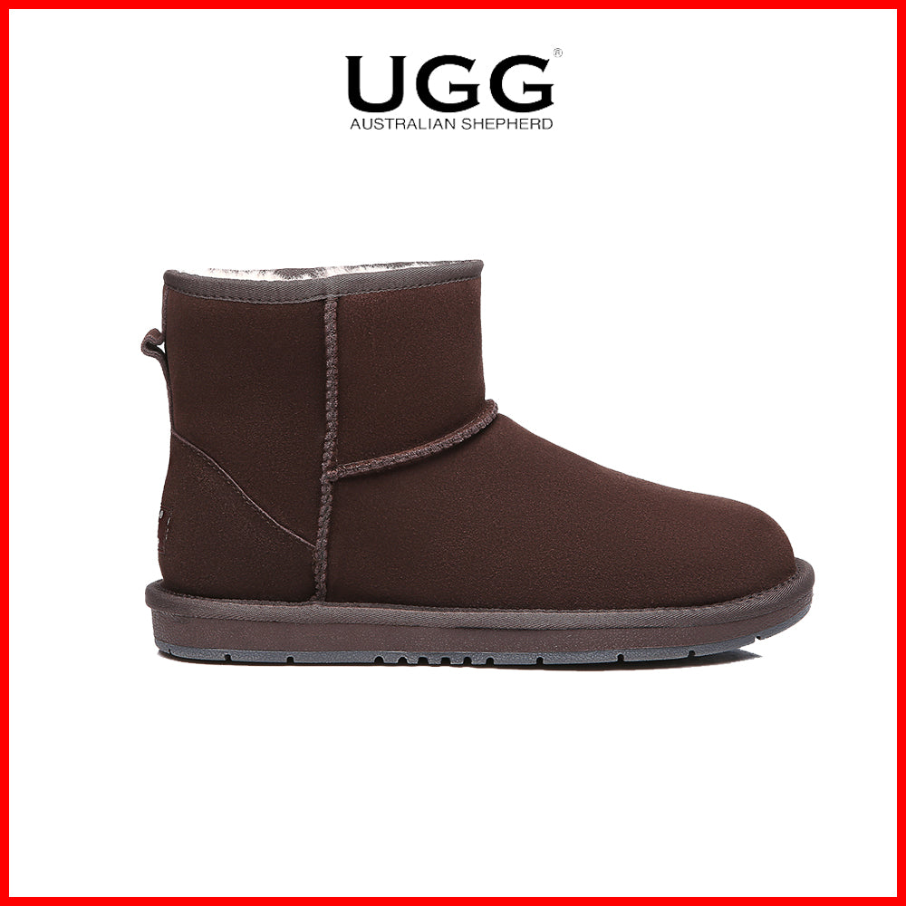 Water Resistant | UGG Boots Unisex Mini Classic Suede Sheepskin Wool Australian Shepherd-Boots-PEROZ Accessories