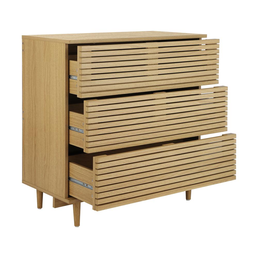 Oikiture 3 Chest of Drawers Tallboy Cabinet Bedroom Clothes Unique Furniture-Chest of Drawers-PEROZ Accessories