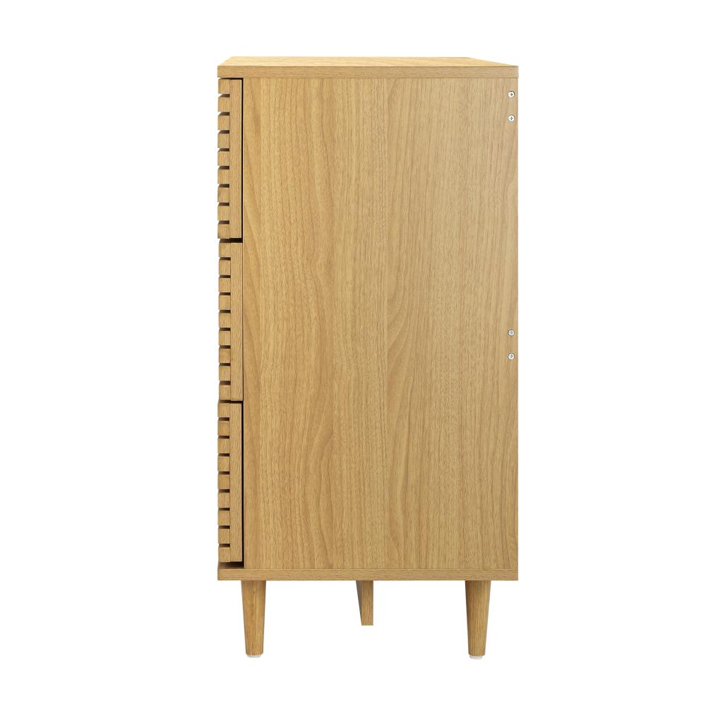 Oikiture 3 Chest of Drawers Tallboy Cabinet Bedroom Clothes Unique Furniture-Chest of Drawers-PEROZ Accessories